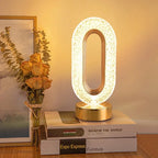 Stellora | Crystal Night Light, Rechargeable Touch Lamp, Moon and Star LED Bedside Table Lamp, Gift