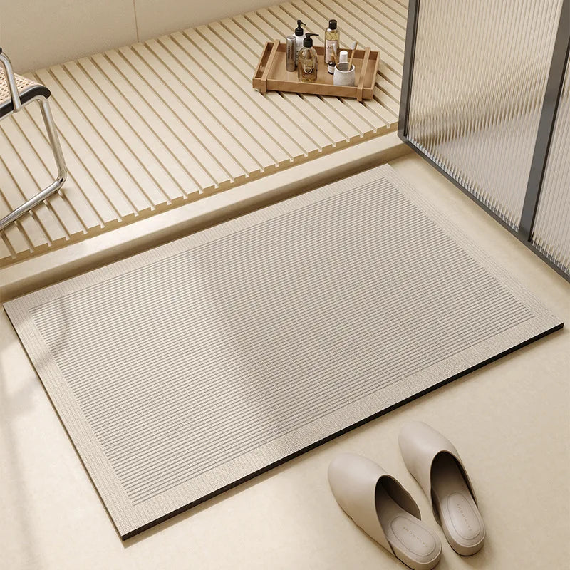 Mira | Quick Dry Bath Mat, Super Absorbent Thin Bathroom Rug, Non Slip Low Profile Shower Mat