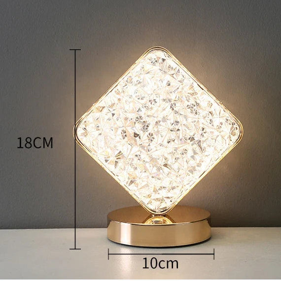 Stellora | Crystal Night Light, Rechargeable Touch Lamp, Moon and Star LED Bedside Table Lamp, Gift