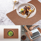 Saddle | Faux Leather Placemats, Double Sided Heat Resistant Waterproof Table Mats, Set of 4 or 6