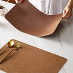 Saddle | Faux Leather Placemats, Double Sided Heat Resistant Waterproof Table Mats, Set of 4 or 6