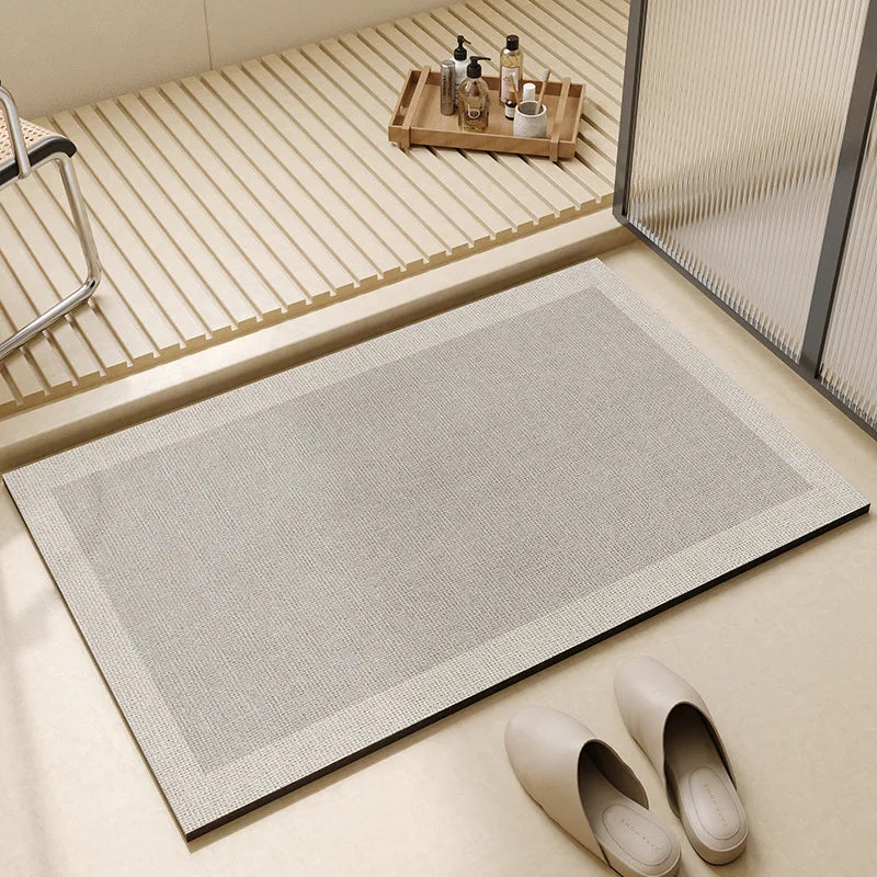 Mira | Quick Dry Bath Mat, Super Absorbent Thin Bathroom Rug, Non Slip Low Profile Shower Mat