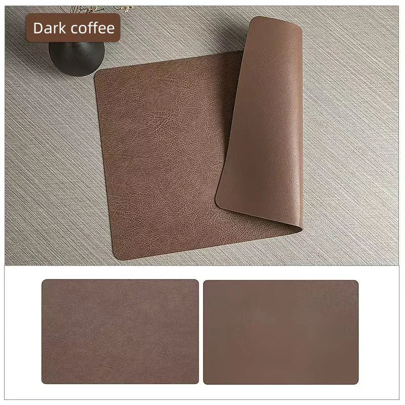 Saddle | Faux Leather Placemats, Double Sided Heat Resistant Waterproof Table Mats, Set of 4 or 6