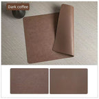 Saddle | Faux Leather Placemats, Double Sided Heat Resistant Waterproof Table Mats, Set of 4 or 6