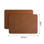 Saddle | Faux Leather Placemats, Double Sided Heat Resistant Waterproof Table Mats, Set of 4 or 6