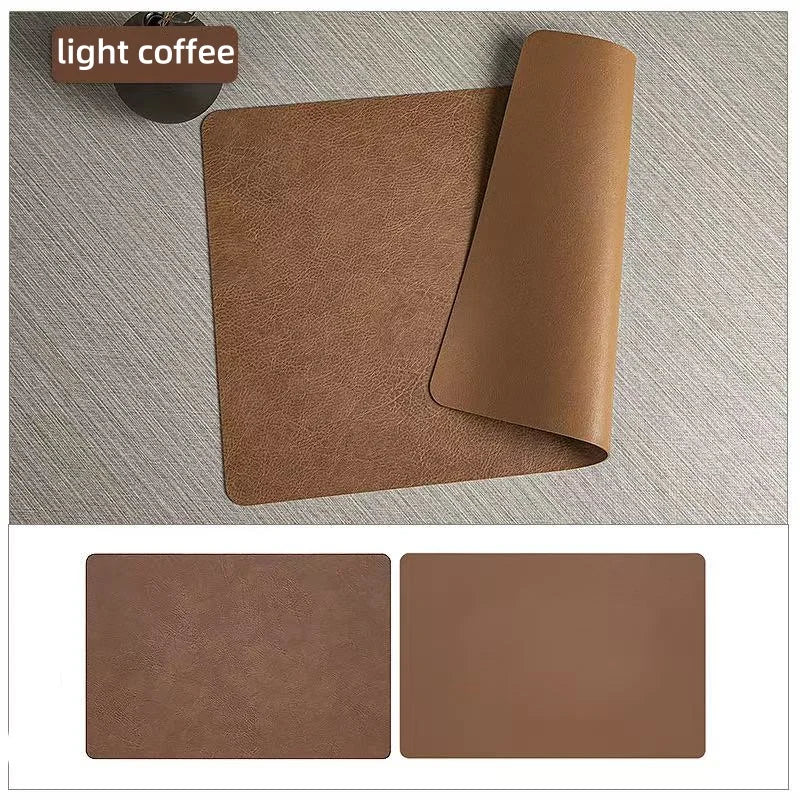 Saddle | Faux Leather Placemats, Double Sided Heat Resistant Waterproof Table Mats, Set of 4 or 6