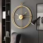 Meridian | Large Modern Wall Clock, Oversized Metal Open Frame Clock, Silent Gold or Black Clock