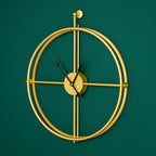 Meridian | Large Modern Wall Clock, Oversized Metal Open Frame Clock, Silent Gold or Black Clock