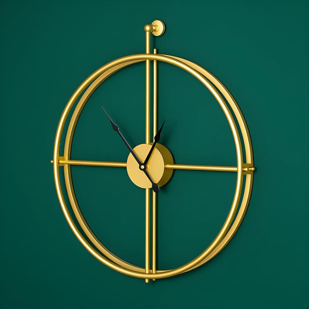 Meridian | Large Modern Wall Clock, Oversized Metal Open Frame Clock, Silent Gold or Black Clock