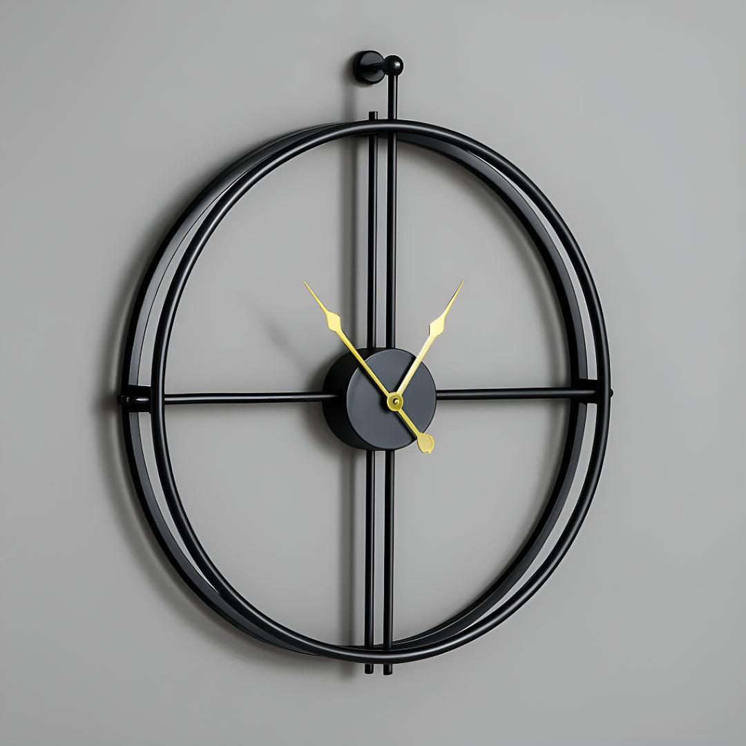 Meridian | Large Modern Wall Clock, Oversized Metal Open Frame Clock, Silent Gold or Black Clock
