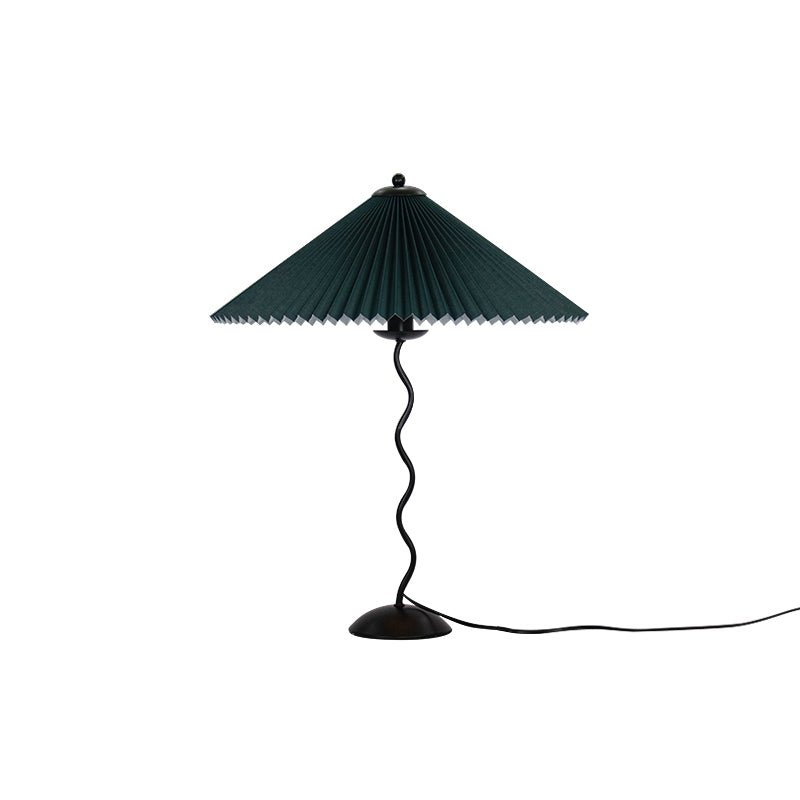 Twirl | Wavy Table Lamp, Pleated Shade Bedside Lamp, Modern Retro Squiggle Lamp for Living Room