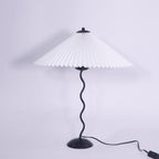 Twirl | Wavy Table Lamp, Pleated Shade Bedside Lamp, Modern Retro Squiggle Lamp for Living Room