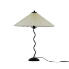 Twirl | Wavy Table Lamp, Pleated Shade Bedside Lamp, Modern Retro Squiggle Lamp for Living Room