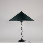 Twirl | Wavy Table Lamp, Pleated Shade Bedside Lamp, Modern Retro Squiggle Lamp for Living Room