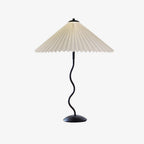 Twirl | Wavy Table Lamp, Pleated Shade Bedside Lamp, Modern Retro Squiggle Lamp for Living Room