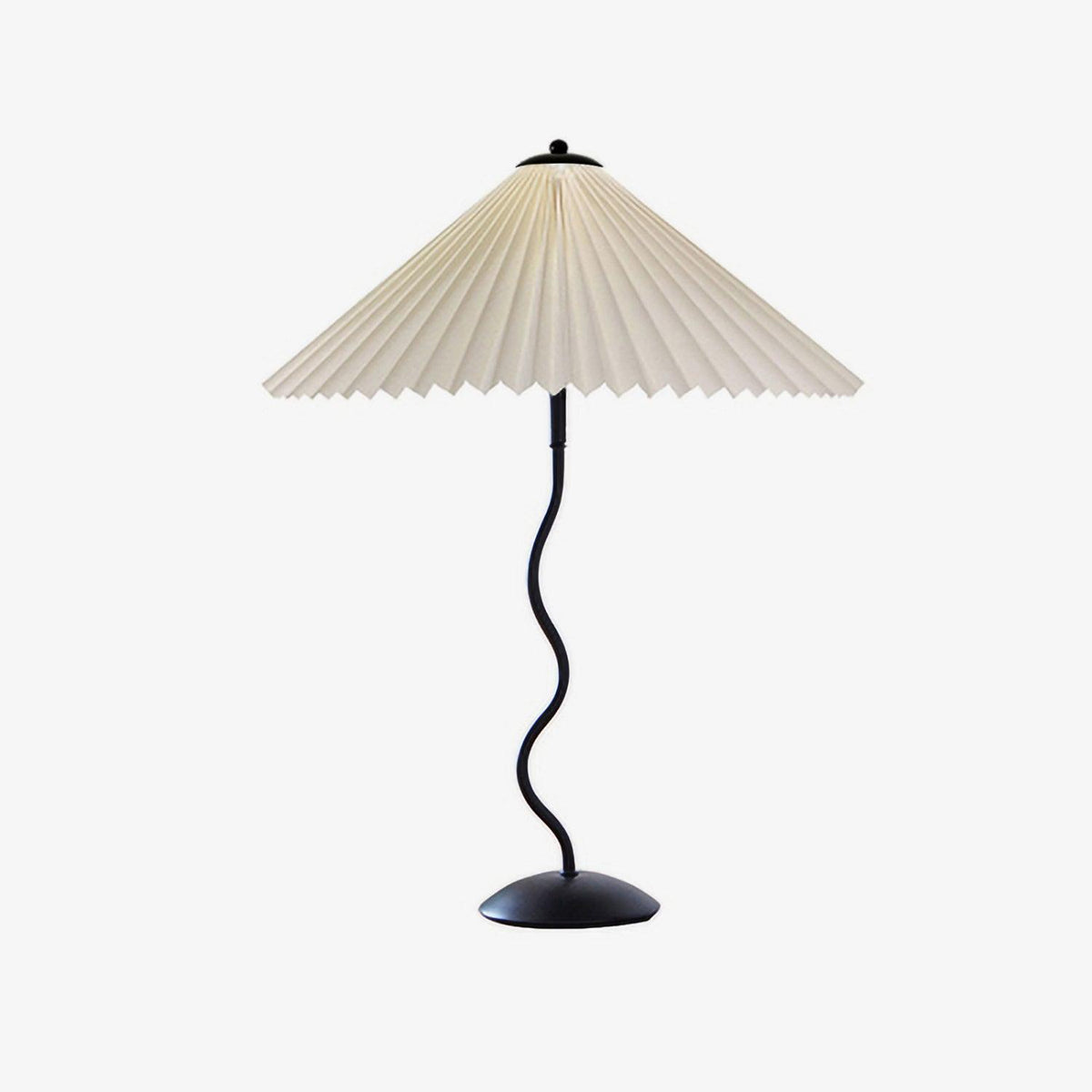 Twirl | Wavy Table Lamp, Pleated Shade Bedside Lamp, Modern Retro Squiggle Lamp for Living Room
