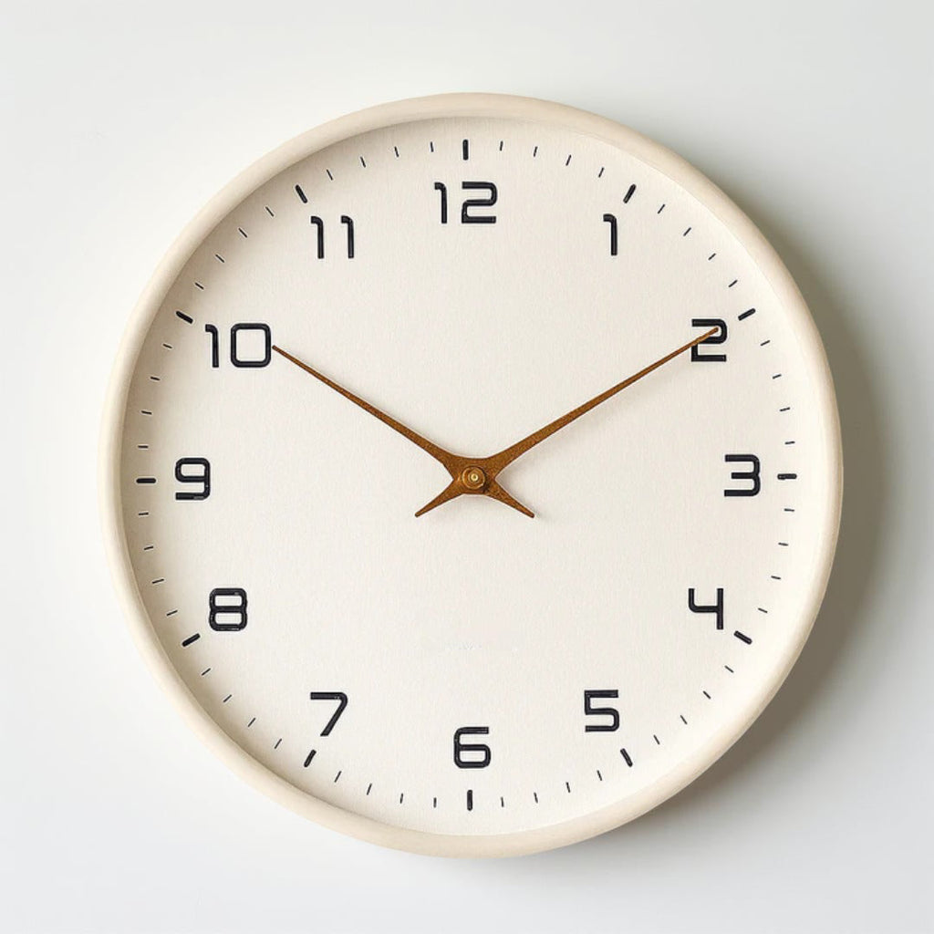 Linden | Minimalist Wooden Wall Clock, Silent Non Ticking Quartz Clock for Kitchen and Bedroom