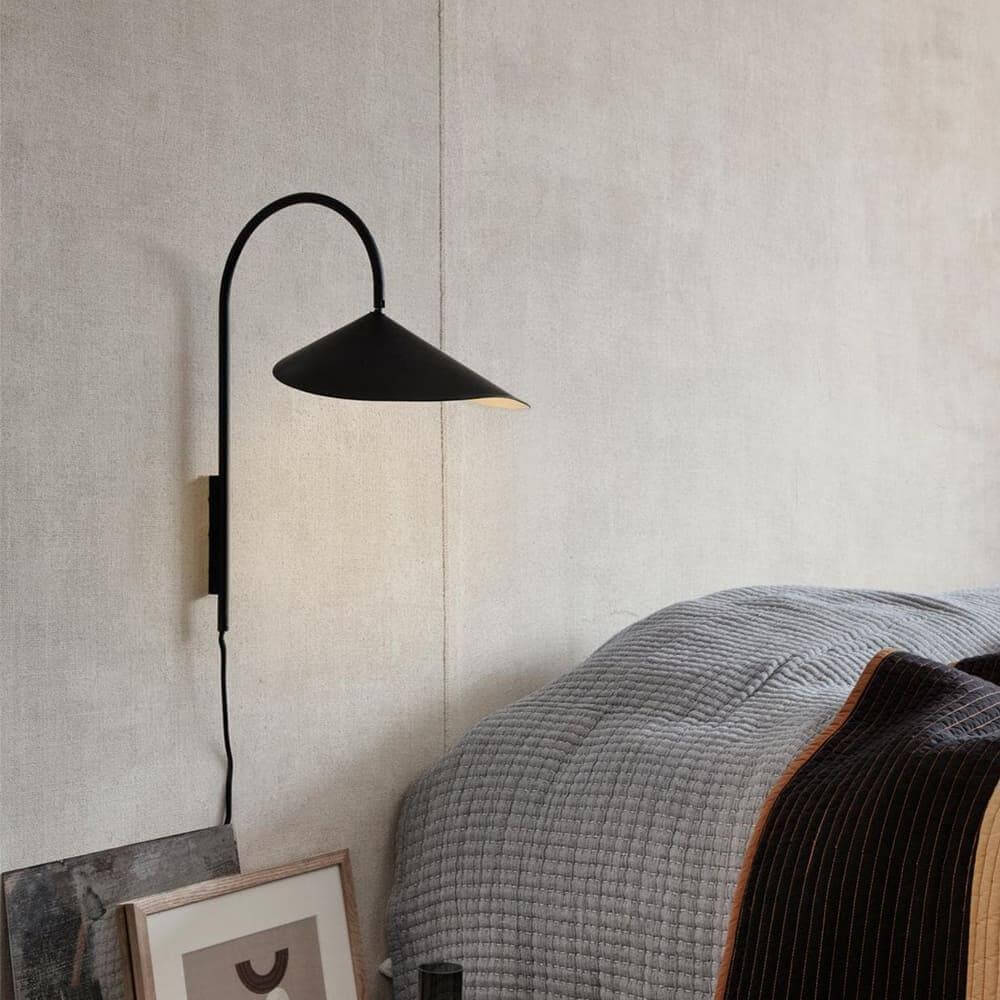 Calla | Plug In Wall Sconce, Large Sculptural Wall Lamp in Black or Beige