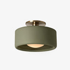 Glaze | Porcelain Semi Flush Mount Ceiling Light, Colorful Ceramic Ceiling Lamp, Modern Brass Fixture