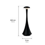 Barcelona slim cordless table lamp dimensions, 26.5cm tall with a 9cm base