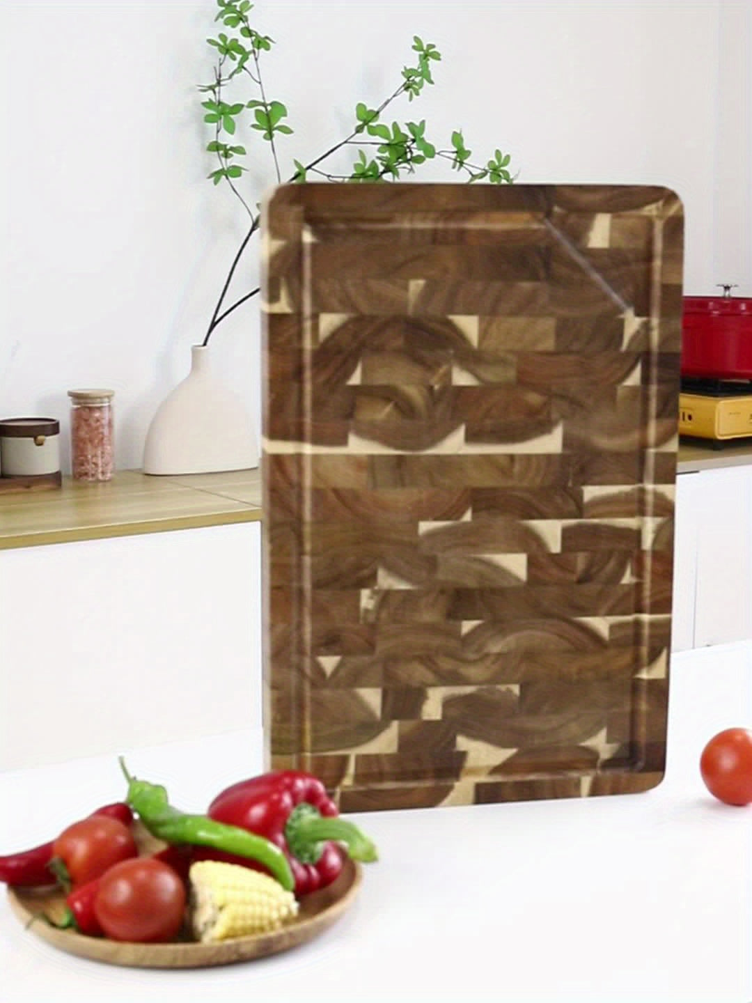 Grove | End Grain Cutting Board, Large Acacia Wood Butcher Block with Juice Groove, Chopping Board