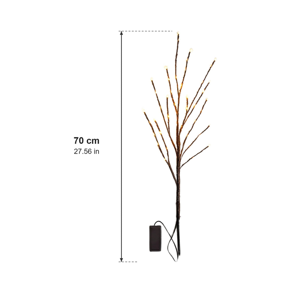 Birch LED branch light dimensions, 70cm tall