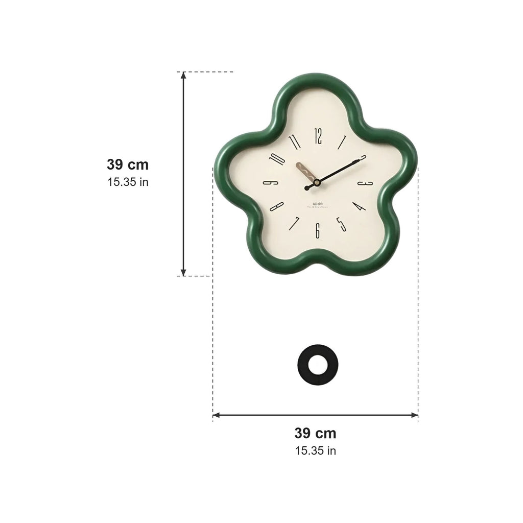Blossom flower wall clock dimensions: 39 x 39 cm (15.35 x 15.35 in)