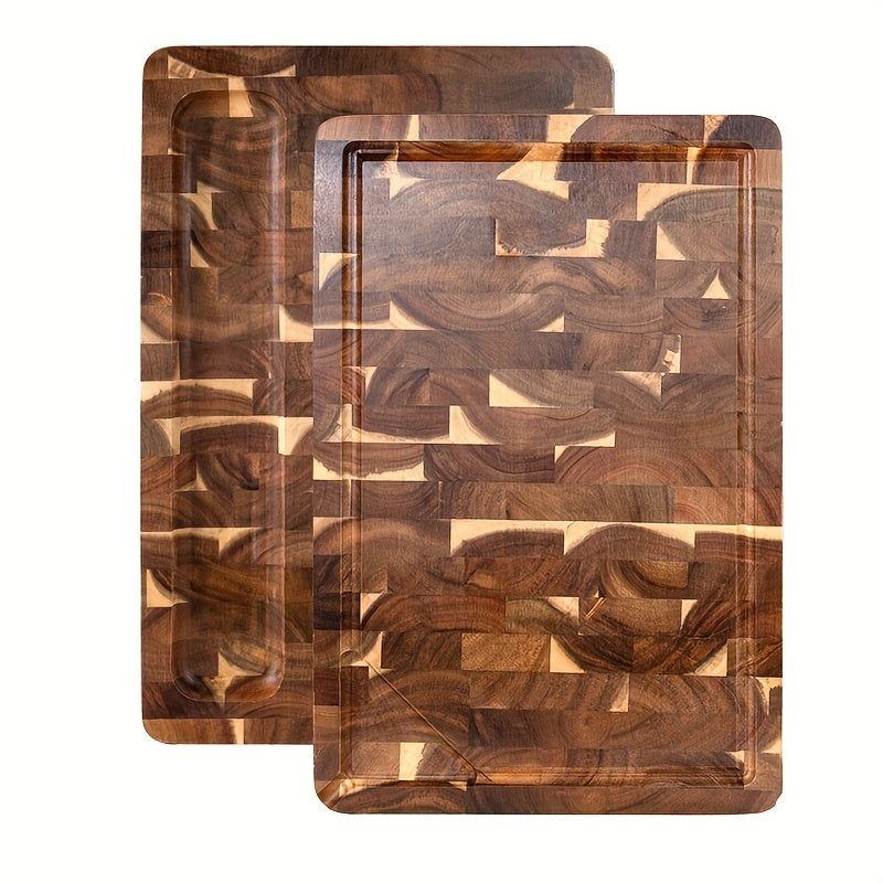Grove | End Grain Cutting Board, Large Acacia Wood Butcher Block with Juice Groove, Chopping Board