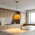 Jelly | Milk Glass Pendant Light, Japandi Hanging Lamp, Glass Dome Ceiling Light for Kitchen Island