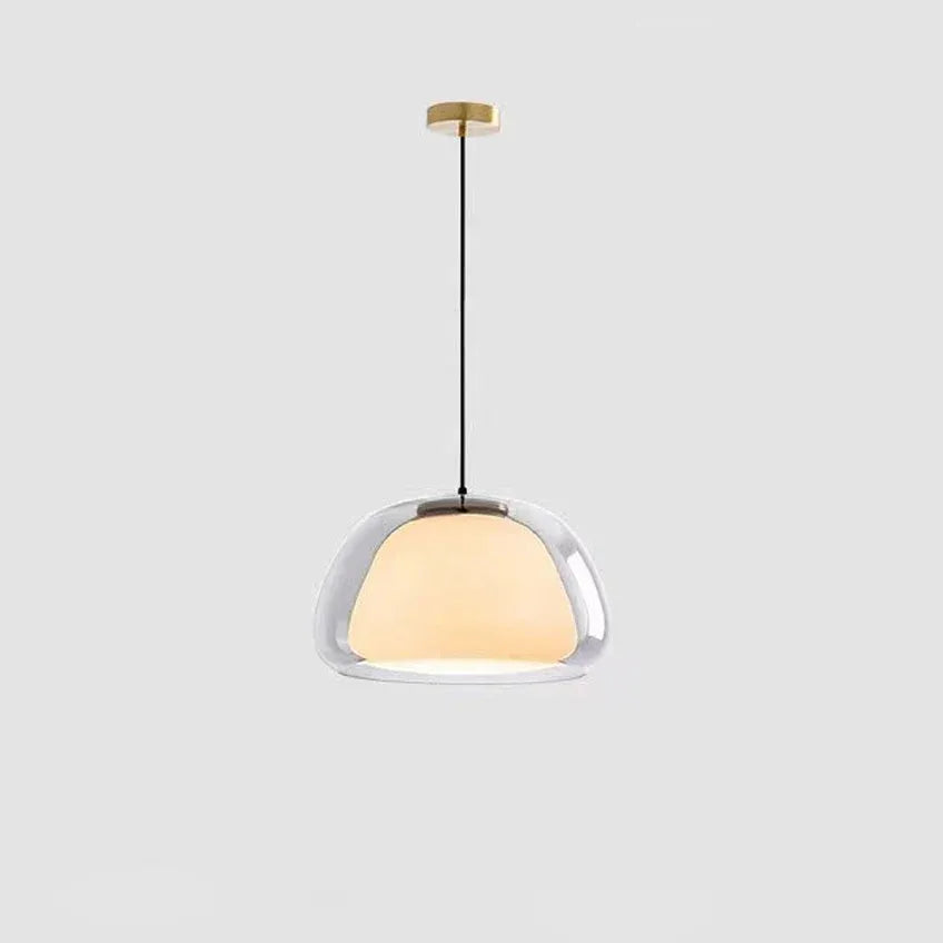 Jelly | Milk Glass Pendant Light, Japandi Hanging Lamp, Glass Dome Ceiling Light for Kitchen Island