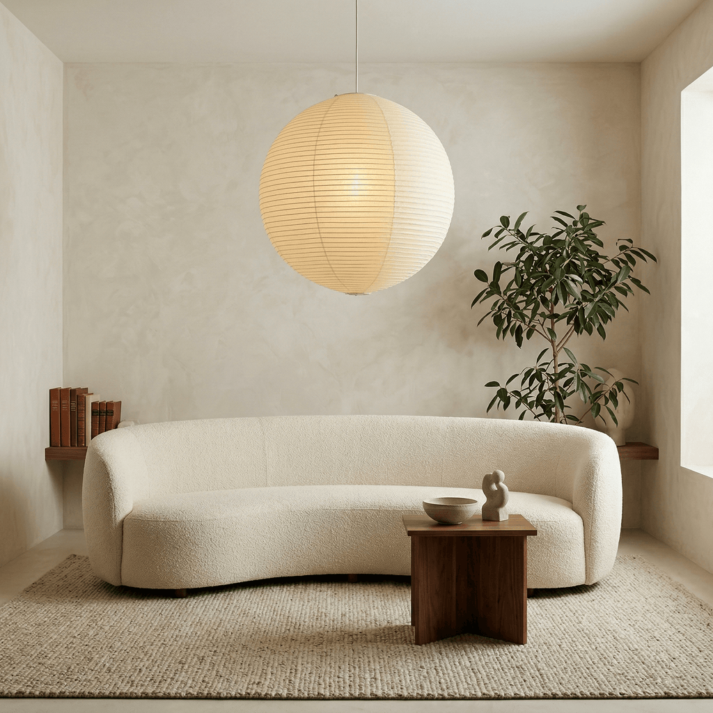Tsuki | Paper Lantern Pendant Light, Japanese Washi Globe Hanging Lamp, 11 Sizes