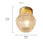 Diamond Cut ceiling light Model C dimensions, 17cm tall and 15cm wide