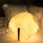 Folio | Book Lamp, Folding Wooden LED Night Light, Rechargeable Portable Table Lamp, Unique Gift
