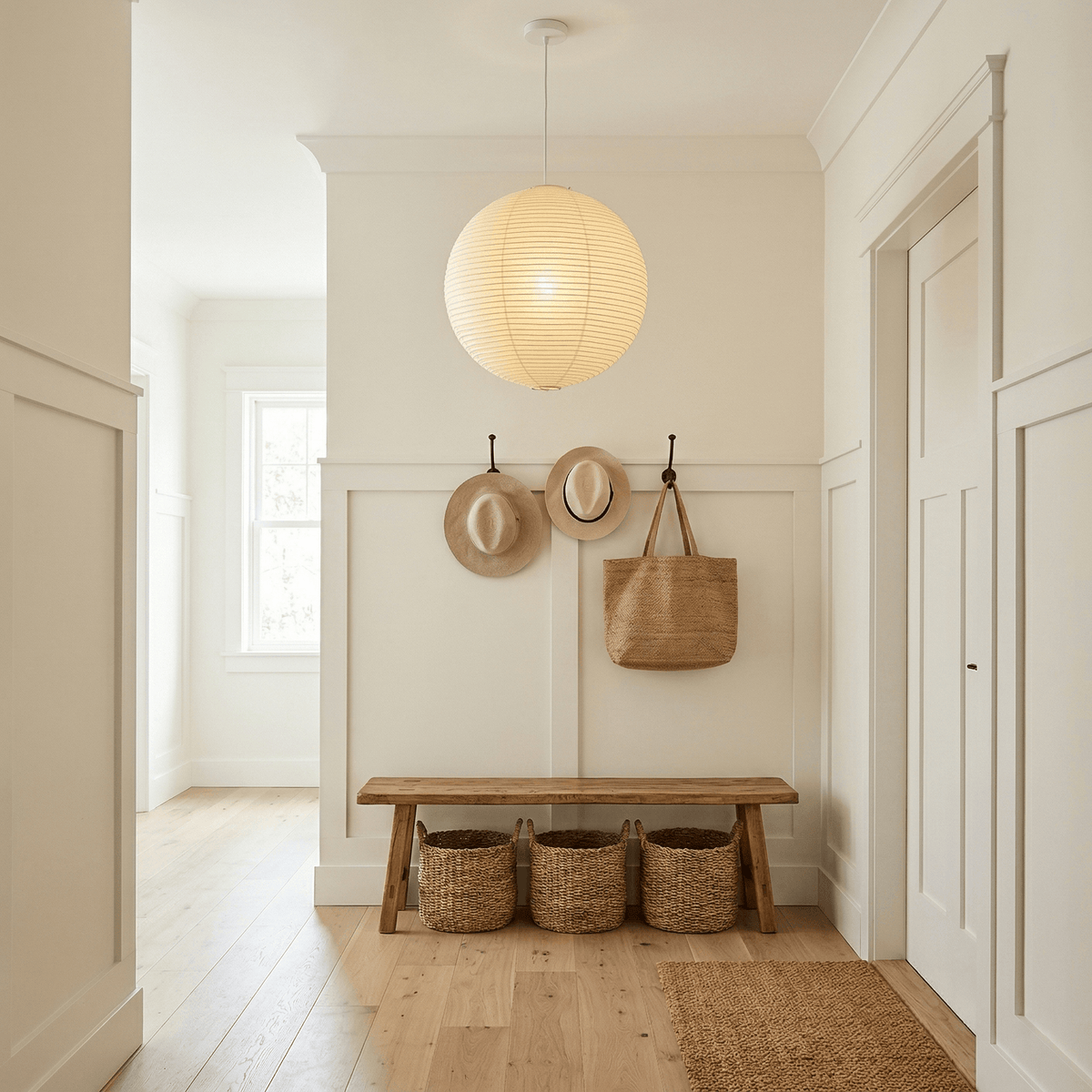 Tsuki | Paper Lantern Pendant Light, Japanese Washi Globe Hanging Lamp, 11 Sizes