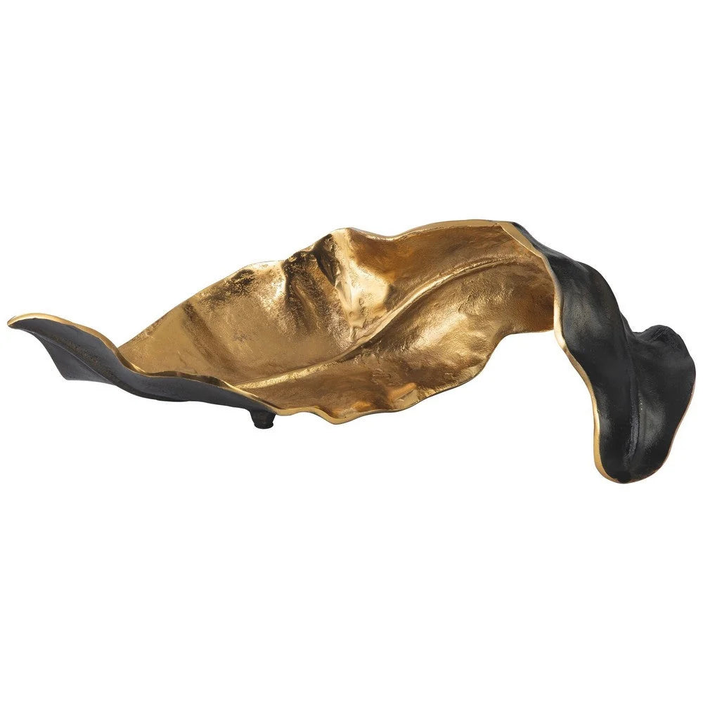 Fern | Decorative Tray, Gold Leaf Catchall, Jewelry and Key Tray for Coffee Table and Console