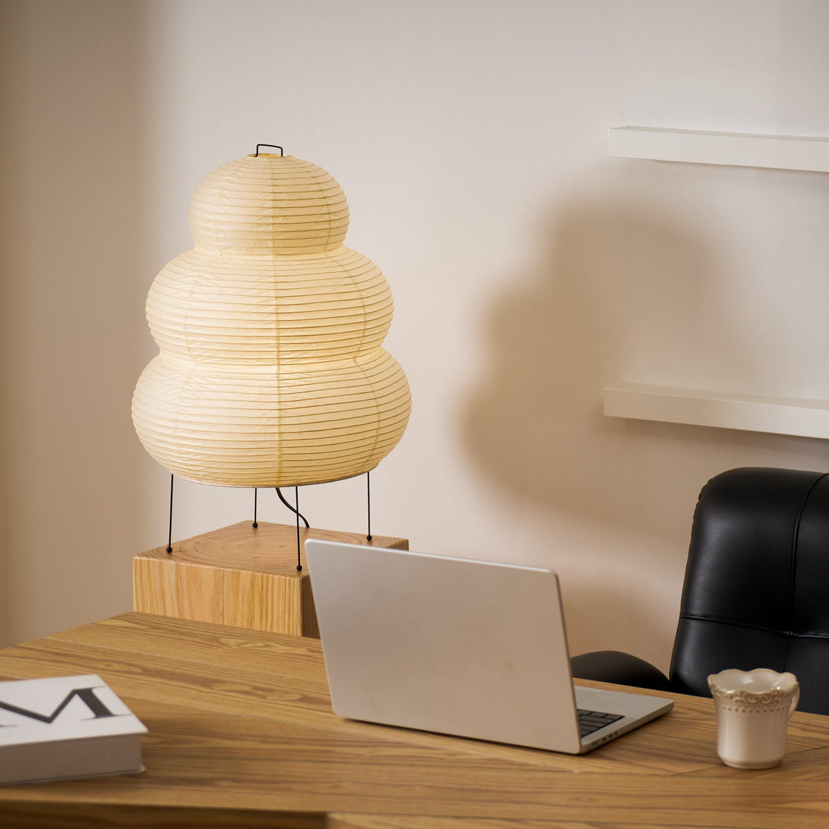 Gifu | Rice Paper Table Lamp, Japanese Paper Lantern Lamp, Handmade Japandi Bedside and Desk Lamp