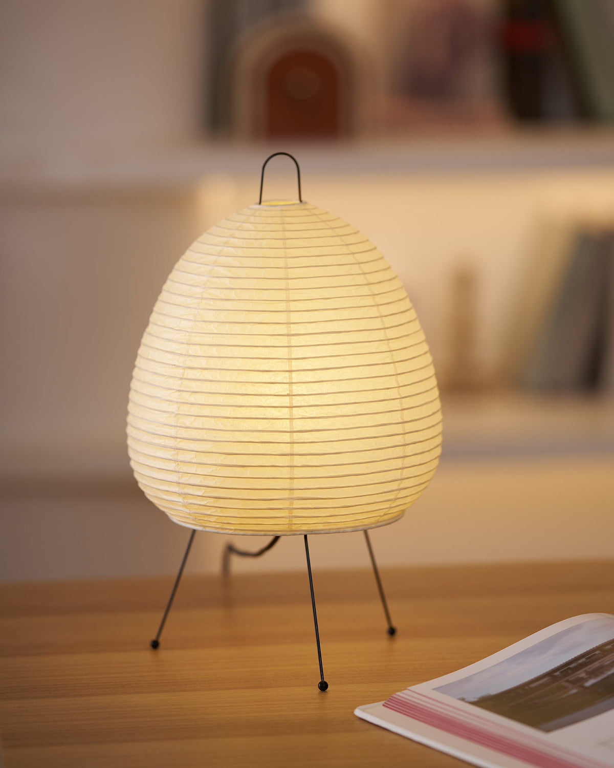 Gifu | Rice Paper Table Lamp, Japanese Paper Lantern Lamp, Handmade Japandi Bedside and Desk Lamp