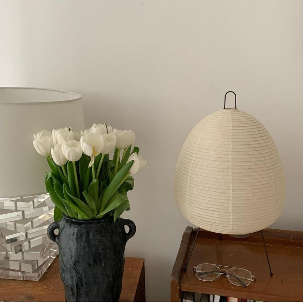 Gifu | Rice Paper Table Lamp, Japanese Paper Lantern Lamp, Handmade Japandi Bedside and Desk Lamp