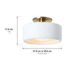 Glaze porcelain ceiling light dimensions, 11 or 14 inches wide and 7 inches tall