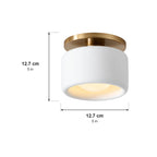 Glaze porcelain ceiling light small size dimensions, 5 inches wide and 5 inches tall