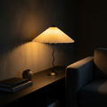 Twirl | Wavy Table Lamp, Pleated Shade Bedside Lamp, Modern Retro Squiggle Lamp for Living Room