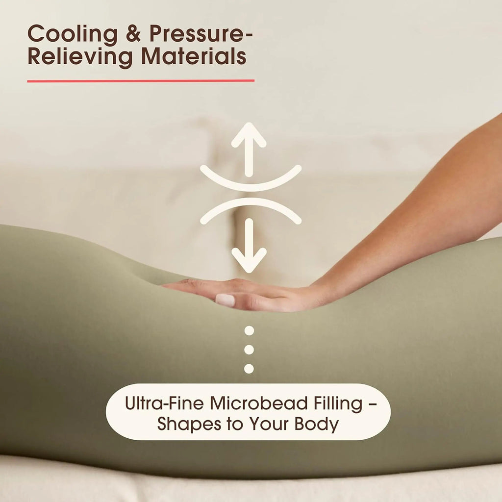 Leah | Adjustable Pregnancy Pillow Full Body Support | Ultra Soft Washable Cotton Fabric