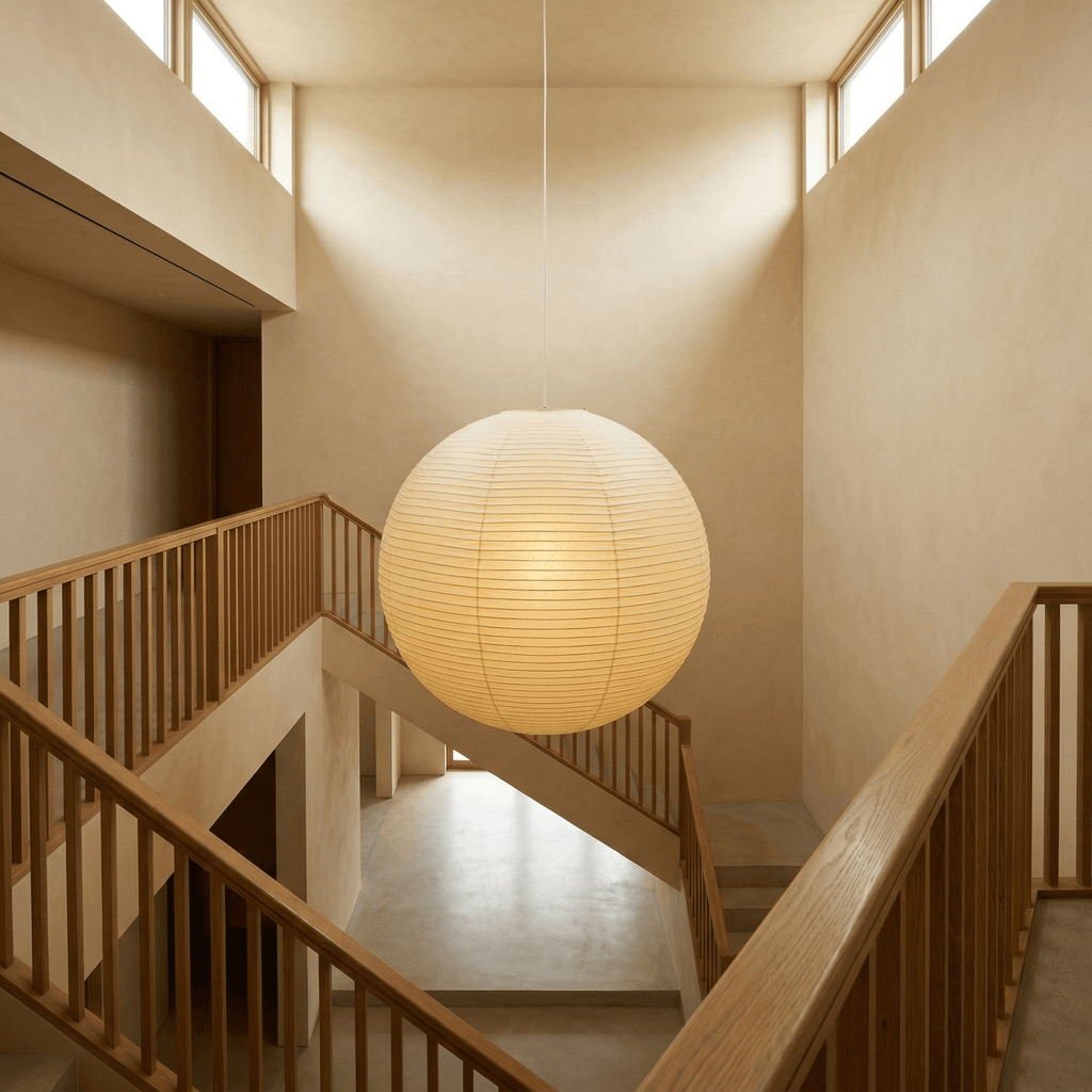Tsuki | Paper Lantern Pendant Light, Japanese Washi Globe Hanging Lamp, 11 Sizes