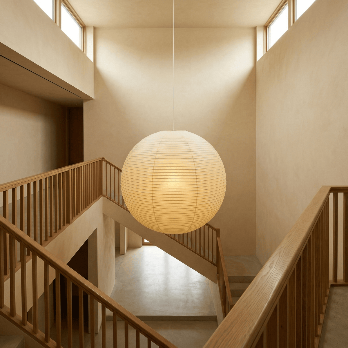 Tsuki | Paper Lantern Pendant Light, Japanese Washi Globe Hanging Lamp, 11 Sizes