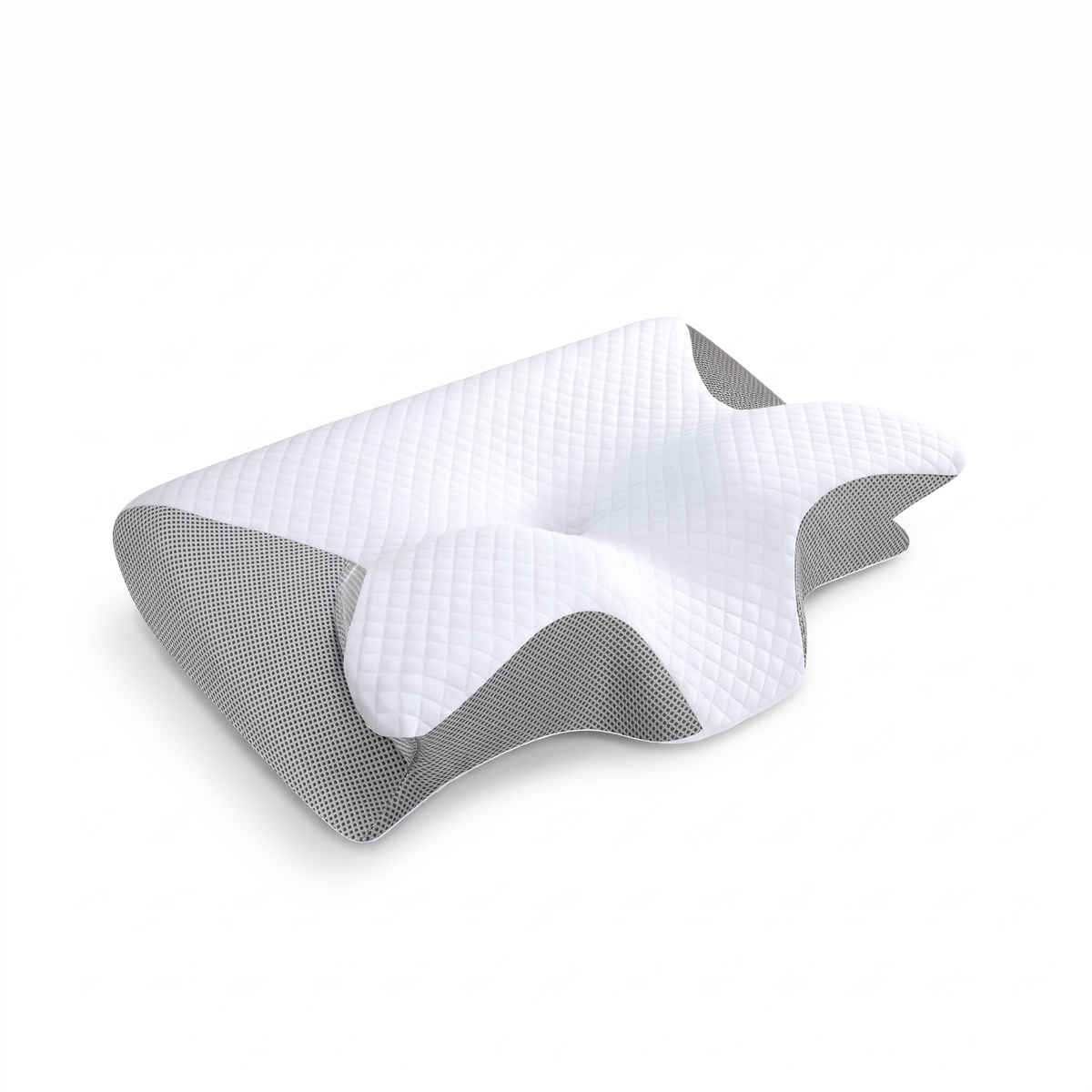 Luxzell Contour cervical memory foam pillow in gray, ergonomic neck support pillow