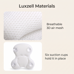 Spa bath pillow breathable 3D air mesh and suction cups