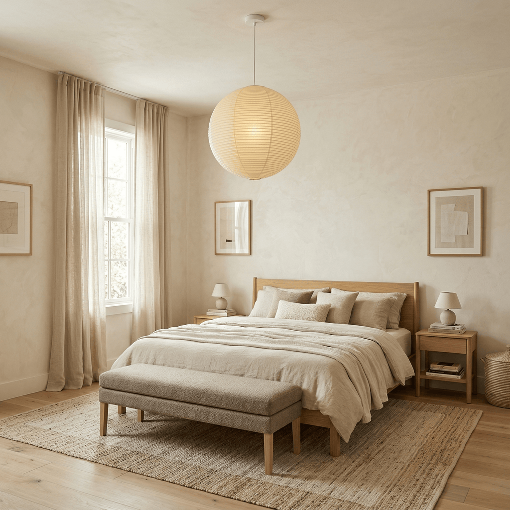 Tsuki | Paper Lantern Pendant Light, Japanese Washi Globe Hanging Lamp, 11 Sizes