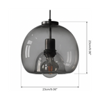 Mist pendant shade dimensions: 23 cm (9.06 in) wide, 23 cm (9.06 in) high
