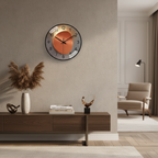 Eclipse | Modern Wall Clock, Silent Non Ticking Glass Clock, Decorative Moon and Sun Wall Decor