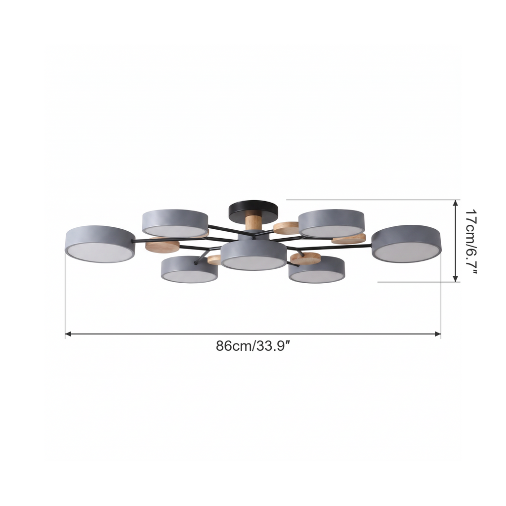 Nova Branch ceiling light dimensions: 86 cm (33.9 in) wide, 17 cm (6.7 in) high